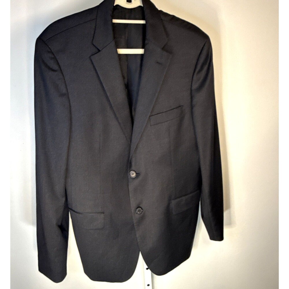 BOSS Blazer Mens 40R Black USA Union Made Super 100 Traveler Quiet Luxury Wool